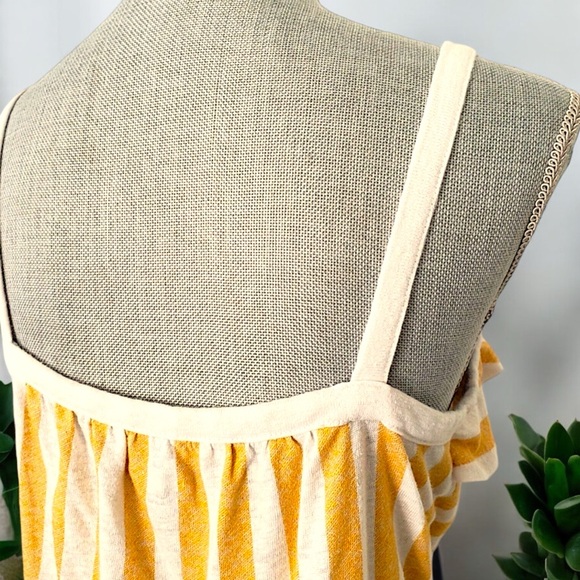 New Old Navy Yellow Stripe Sleeveless Flounce Top - Picture 11 of 16
